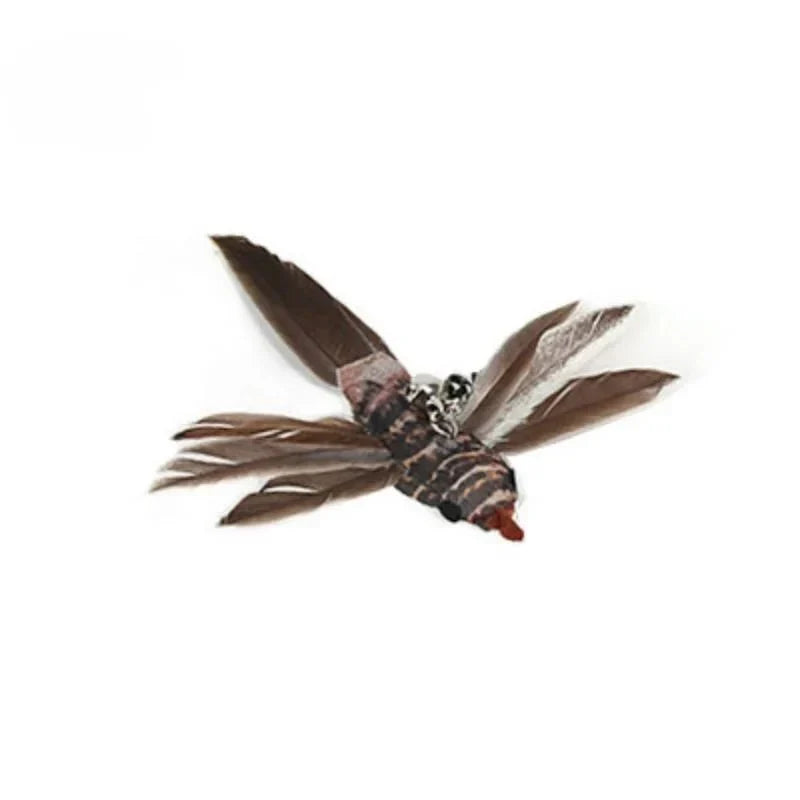 Baguette plume oiseau pour chat avec plumes naturelles pour jeu interactif Oscar et Plume