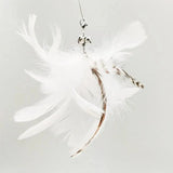 Baguette plume oiseau pour chat blanche avec plumes douces et attache métallique Oscar et Plume