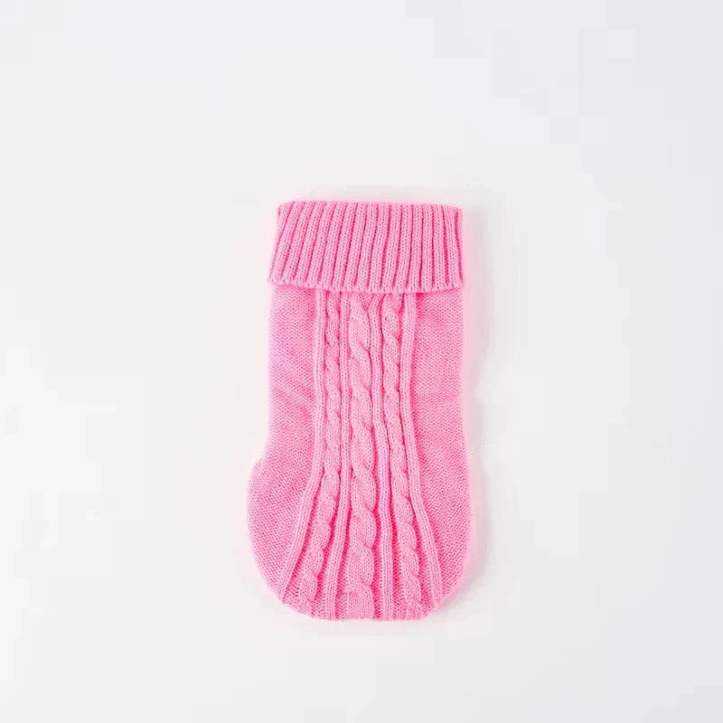 Pull élégant pour teckel en rose avec motif de torsades pour chien tendance