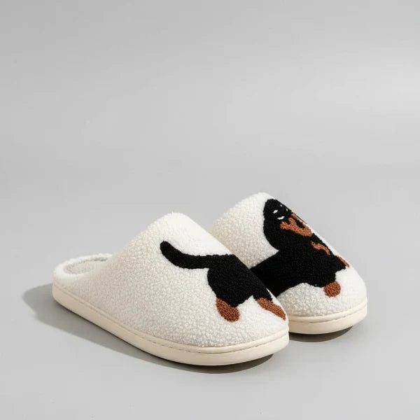 Chaussons Adulte Confortable Et Doux Motif Teckel