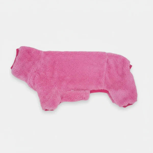pull polaire pour teckel rose Oscar et Plume en tissu douillet coupe ajustée pour petits teckels