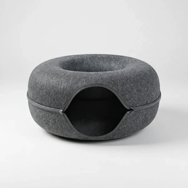 Cocon laine chat gris foncé confortable et douillet pour un nid douillet Oscar et Plume