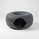 Cocon laine chat gris foncé confortable et douillet pour un nid douillet Oscar et Plume