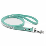 Laisse turquoise avec strass, idéale pour assortir au collier strass pour chien d'Oscar et Plume