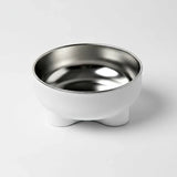 Gamelle séparable chien et chat en acier inoxydable avec base blanche antidérapante