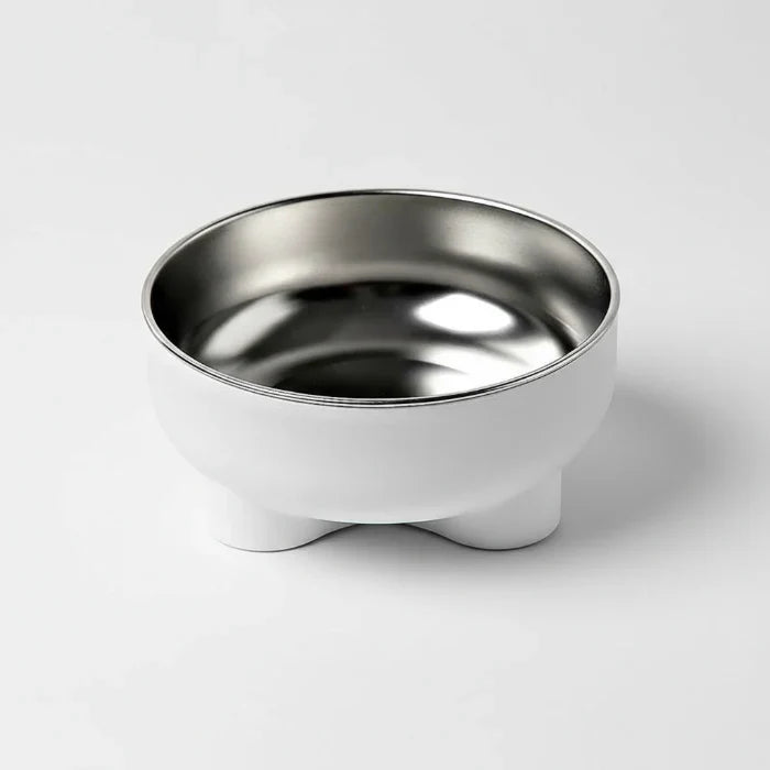 Gamelle séparable chien et chat en acier inoxydable avec base blanche antidérapante
