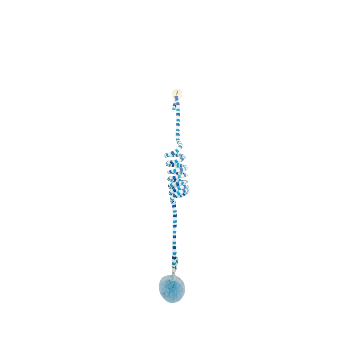 Jouet interactif pour chat en bleu avec une corde spiralée pour le divertissement des félins