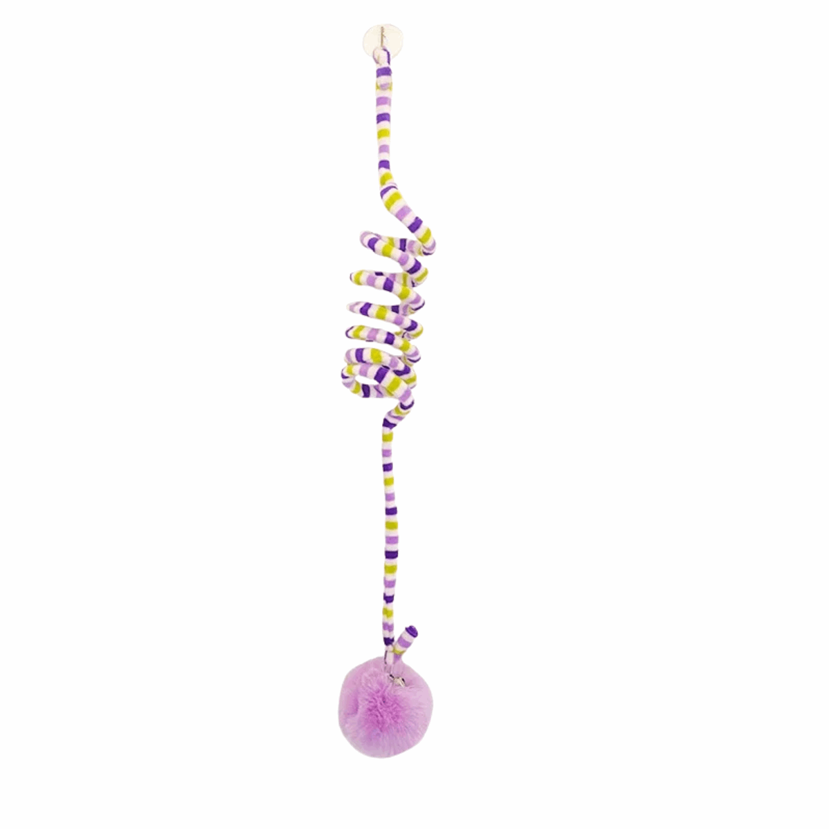 Jouet interactif pour chat Oscar et Plume avec une corde spirale et une pelote rose