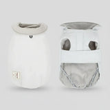 Manteau imperméable pour chien d'Oscar et Plume, en blanc avec une doublure douce et un col remonté