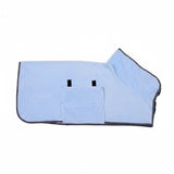 Peignoir de bain pour chien bleu clair en tissu absorbant avec poche frontale Oscar et Plume