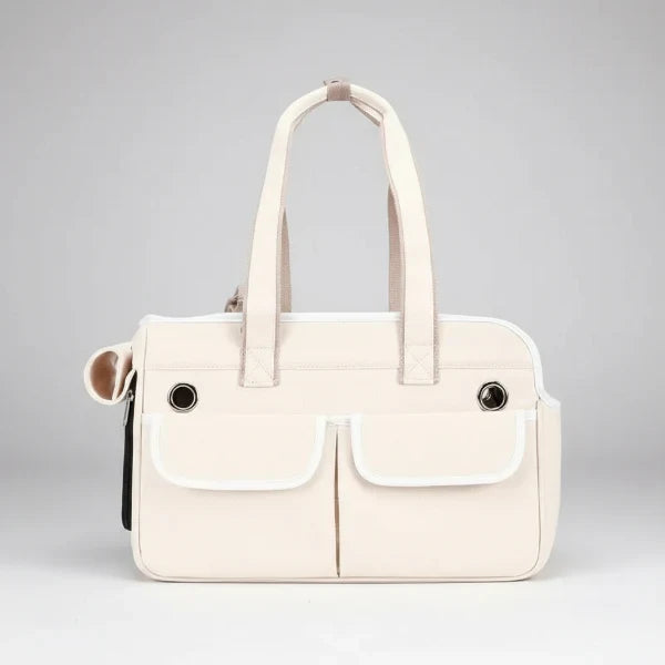 Sac de transport pour chat et petit chien Oscar et Plume Blanc