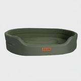 Panier lavable pour chien en vert olive avec un design confortable et élégant