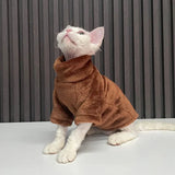 Pull Polaire Marron Chat