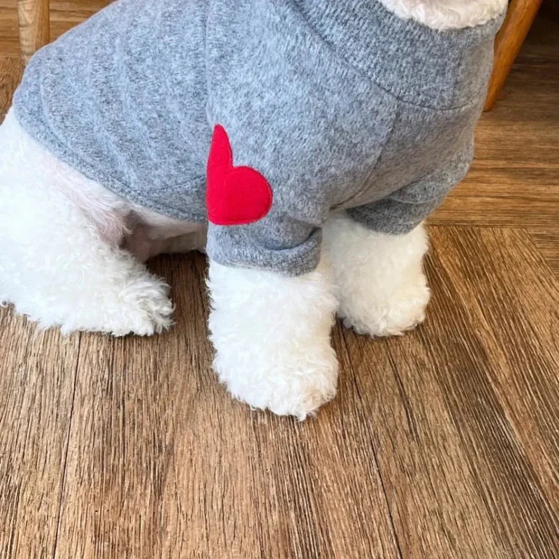 Pull pour Chien Coeur Brodé