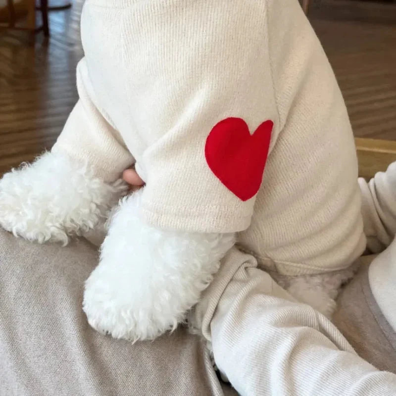 Pull pour Chien Coeur Brodé