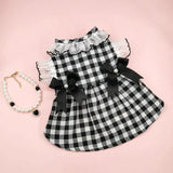 Robe Chat Vintage Carreaux Noirs