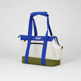 Sac de voyage pour chien et chat Oscar et Plume bleu blanc vert avec poignée renforcée