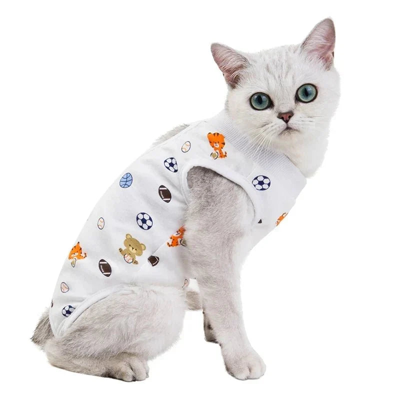 T-Shirt Post Opératoire Pour Chat - Motifs Colorés